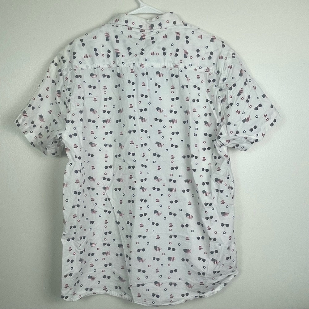 Eighty eight Platinum Americano Patriotic Print Short Sleeve Button Up Shirt - Picture 4 of 4